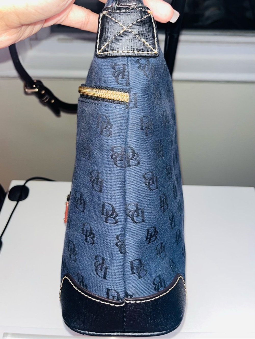 Dooney & Bourke Navy/Black Signature Crossbody Bag - Picture 5 of 12